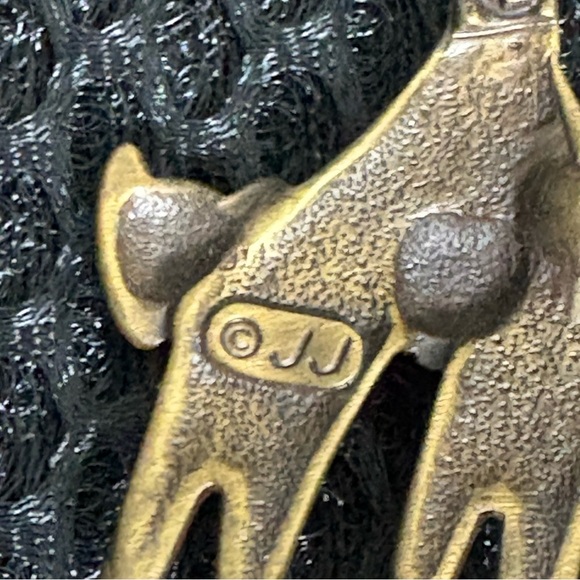 Vintage JJ Three Cats Brooch Pin - Brass Tone Feline Design - Picture 4 of 7